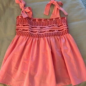 Super cute!! Pink and Red Sleeveless top with bow straps